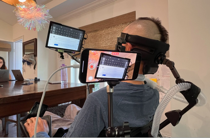 Using large language models to accelerate communication for eye gaze typing users with ALS